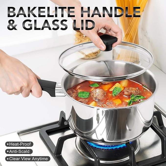 MICHELANGELO Stainless Steel Sauce Pan - Image 3