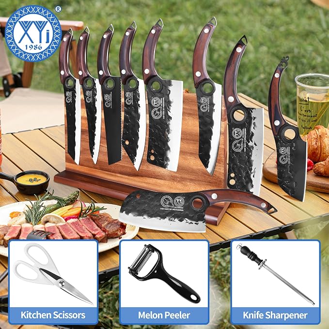 XYJ Authentic Since 1986, Knife Block Set, High Carbon Steel Forged Blades - Image 6