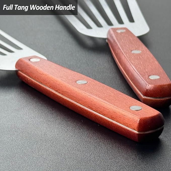 2 Pack Fish Spatula Turner, Stainless Steel Slotted Spatulas - Image 5
