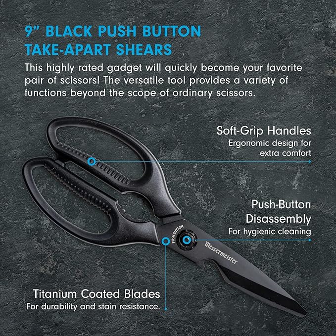 Messermeister 9-Inch Push Button Take-Apart Shears - Image 2