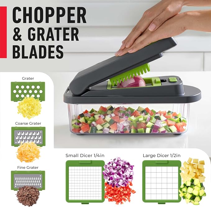 Mueller Pro-Series 10-in-1, 8 Blade Vegetable Chopper, Onion Mincer, Egg Slicer - Image 5