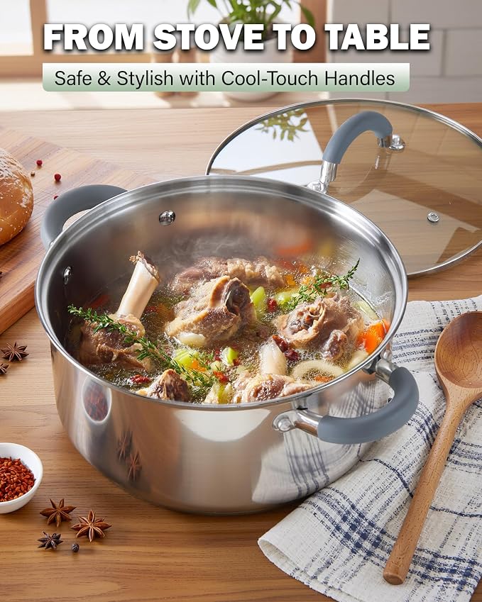 Cook N Home 5.5-Quart Sauce Pot Stainless Steel Stockpot - Image 5