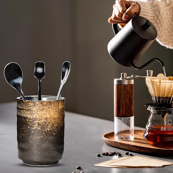 Ceramic Spoon Holder for Coffee Bar, Upright Tea Spoon Holder Cup, Coffee - Image 3