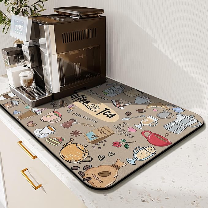Super Absorbent Anti-Slip Silicone Dish Drying Mats by Kuyig+Home