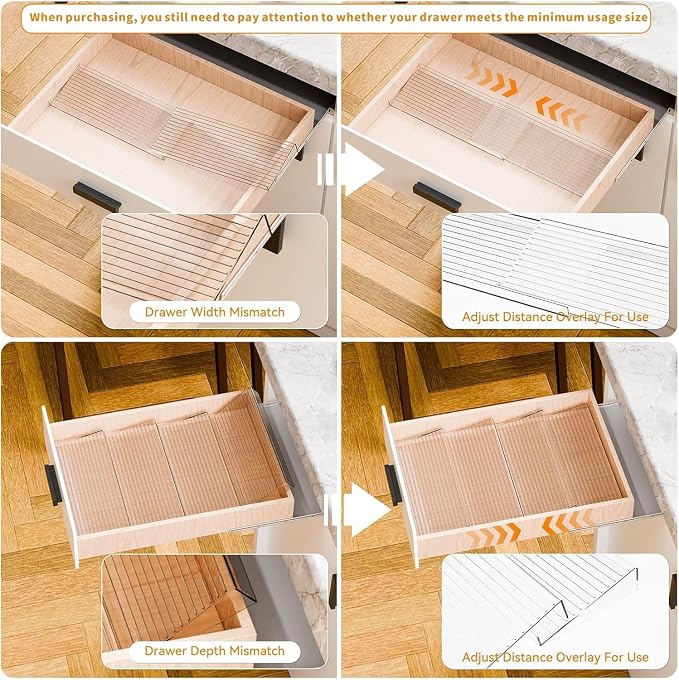 Yieach 8 Pack Adjustable In Drawer Spice Organizer - Image 4