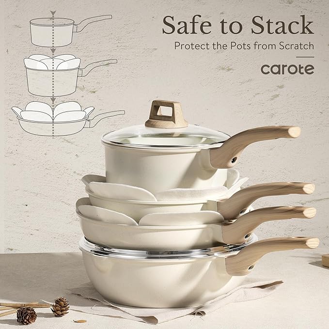 CAROTE ICE 35pcs Pots and Pans Set, Nonstick Cookware Sets - Image 7