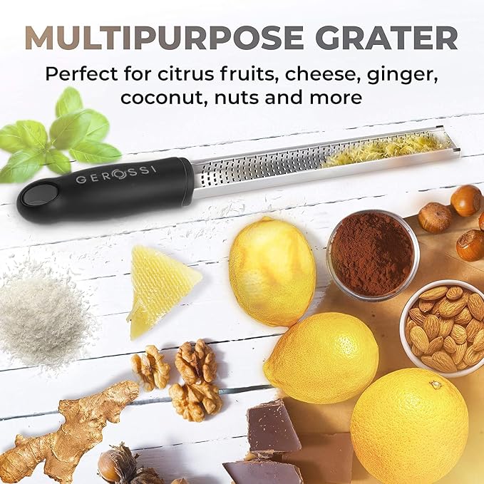 Stainless Steel Cheese Grater & Lemon Zester w/Extra Sharp Blade - Image 5