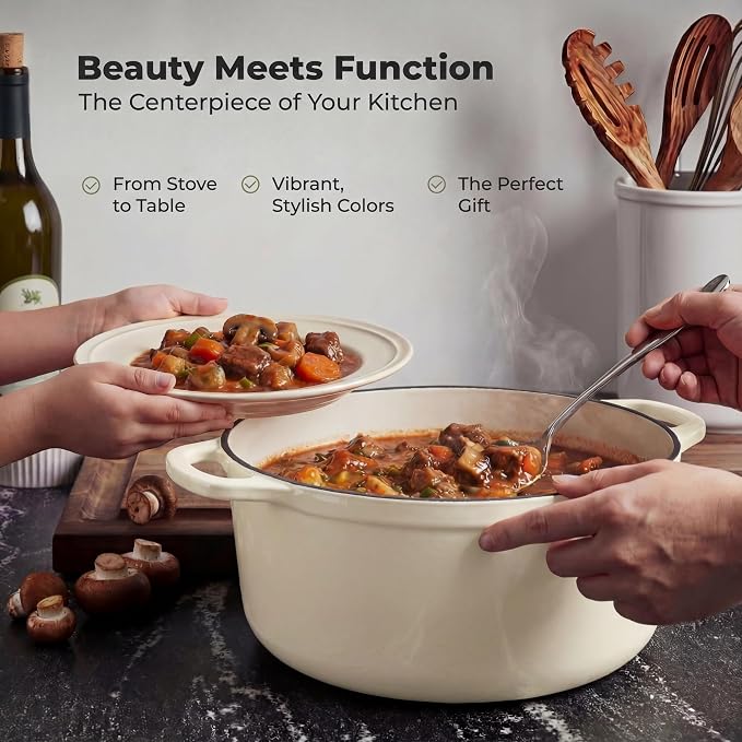 Zulay Kitchen 5 Quart Enameled Cast Iron Dutch Oven Pot - Image 7