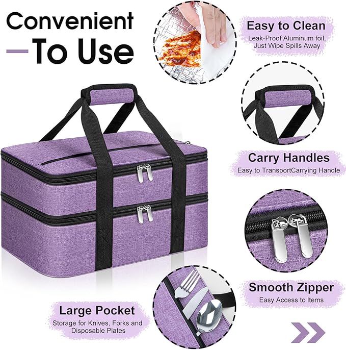 Double Insulated Casserole Carrier, Portable Casserole Carrier - Image 3
