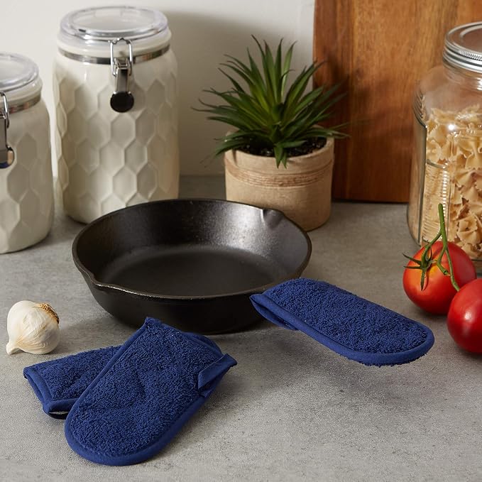 DII Basic Terry Collection Quilted 100% Cotton, Pan Handle, Nautical Blue - Image 7