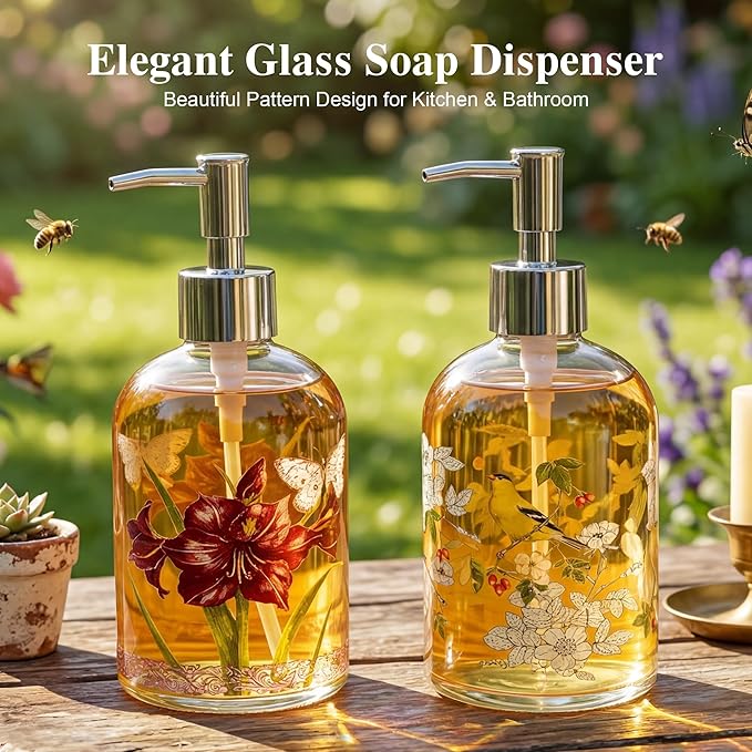 17oz Glass Soap and Lotion Dispenser Bottle - Image 7
