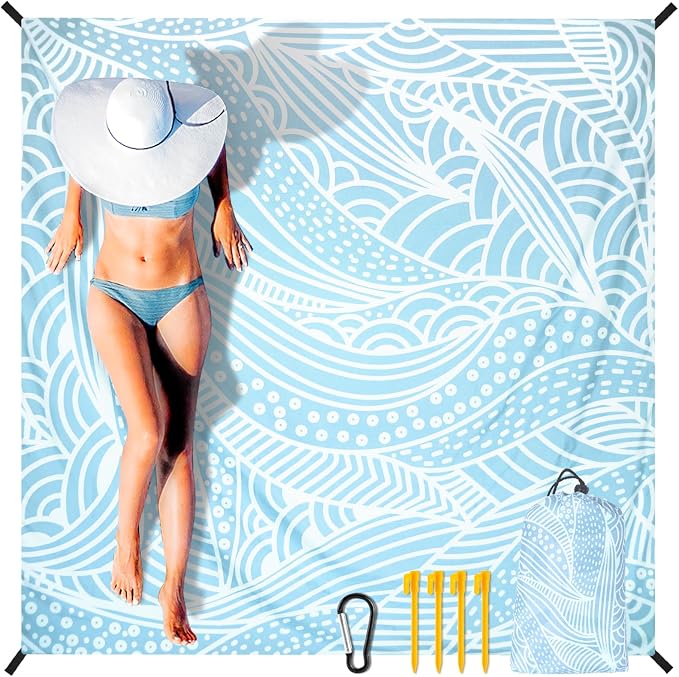 HIHOHO Beach Blanket Waterproof Sandproof Extra Large Beach Mat 79" X by HIHOHO