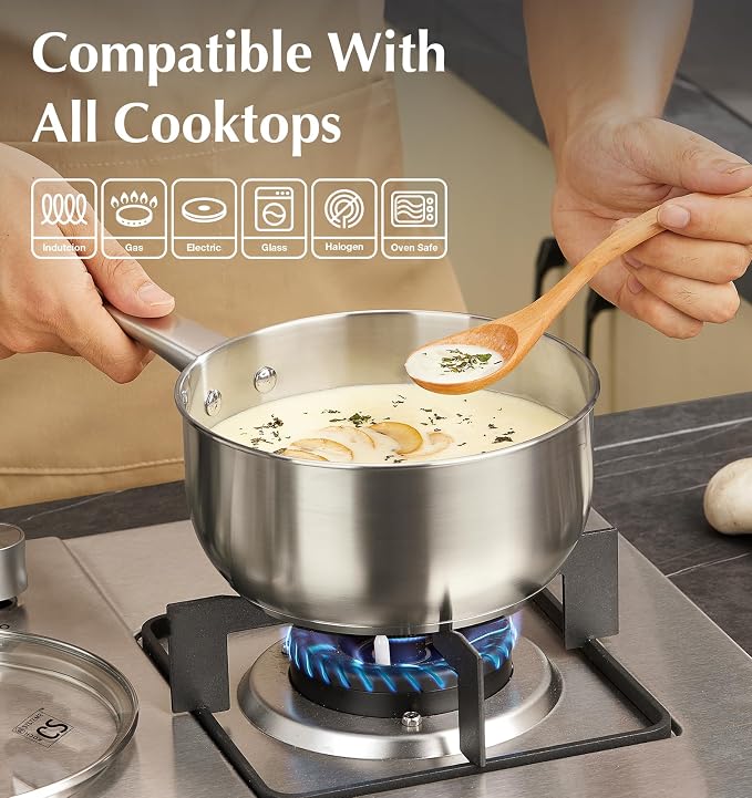 KOCH SYSTEME CS Stainless Steel Saucepan, 3 Quart Saucepan - Image 4