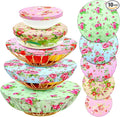 Patelai 10 Pcs Bowl Covers Reusable in 5 Size Stretch Cloth Fabric Elastic Food by Patelai