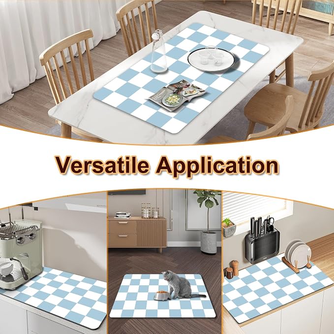 Dish Drying Mat for Kitchen Counter, Stain-Resistant Countertop Protector - Image 6