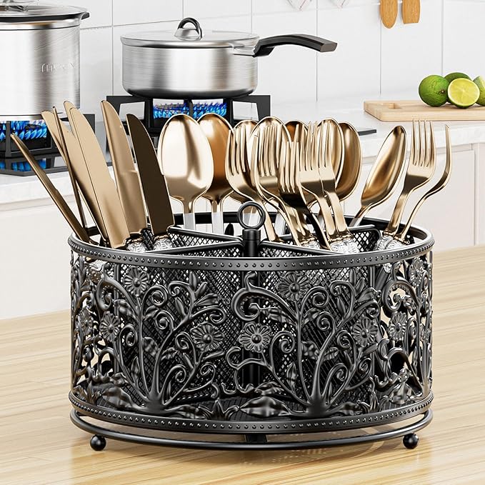 YIUKEA 360° Rotating Utensil Caddy - Image 3