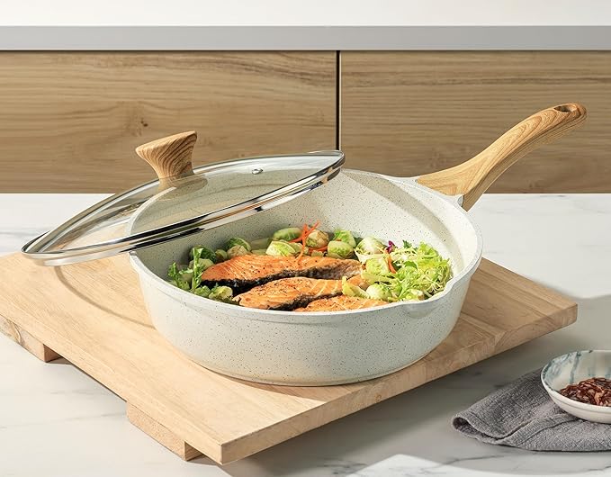 SENSARTE Nonstick Ceramic Saute Pan 10 Inch/3.5QT, Non-toxic Deep Frying Pan - Image 7