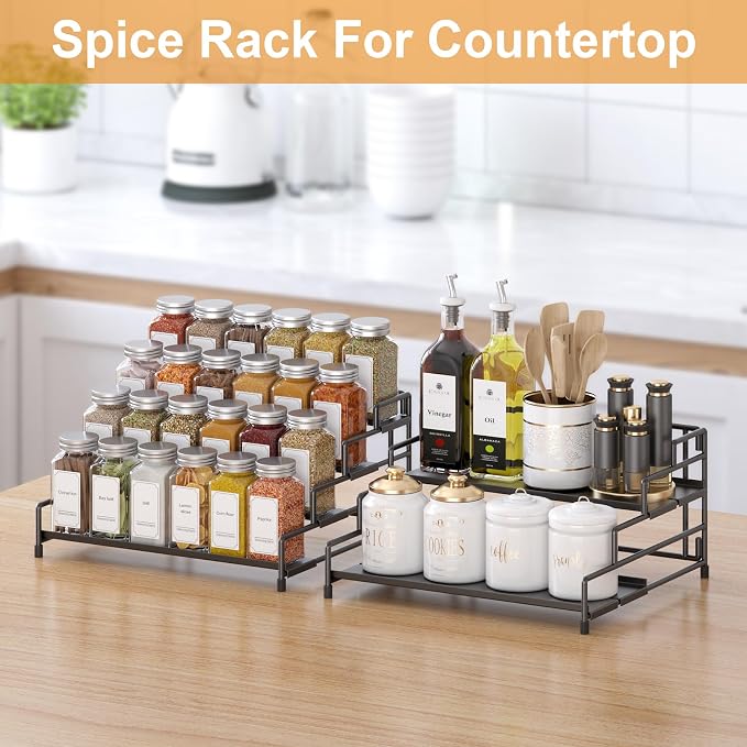 RUILALIFE 4-Tier-Spice-Rack-Organizer-for-Cabinet, Adjustable Depth Spice - Image 5