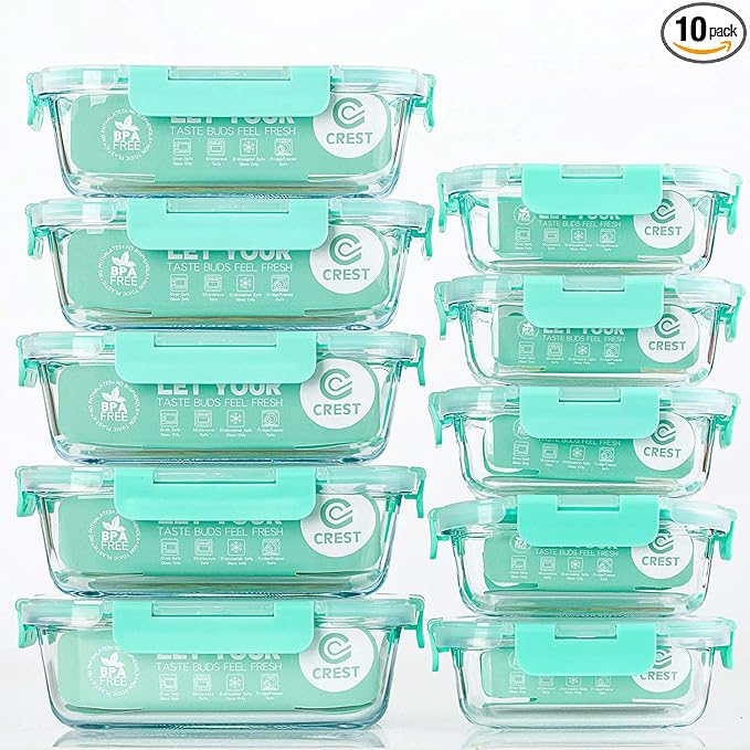 C CREST Glass Food Storage Containers by CCREST