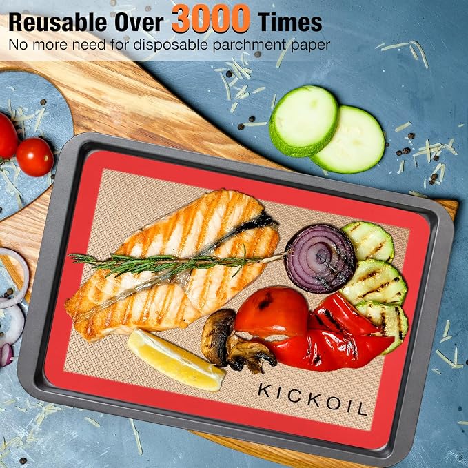 Silicone Baking Mat Large Baking Mat Set of 3-2 Half Sheets 16.5" x 11.6" +1 - Image 3