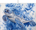 Watercolor Turtle Floral Dish Drying Mat by MOUNTANLLY