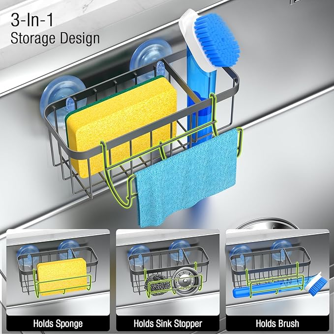 3-in-1 Kitchen Sink Caddy Organizer - Image 2