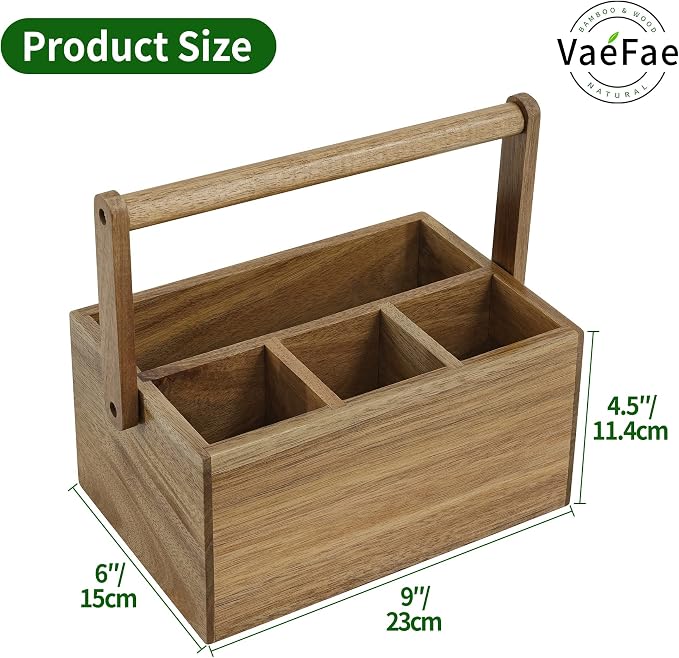 VaeFae Acacia Silverware Caddy - Image 3