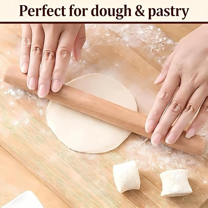 3-Pack 10-Inch Wooden Rolling Pins – Classic 1-Inch Diameter Baking Tools - Image 5