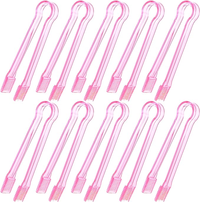 10 Pcs Plastic Buffet Serving Tongs, 6.3 Inches by Hmxpls