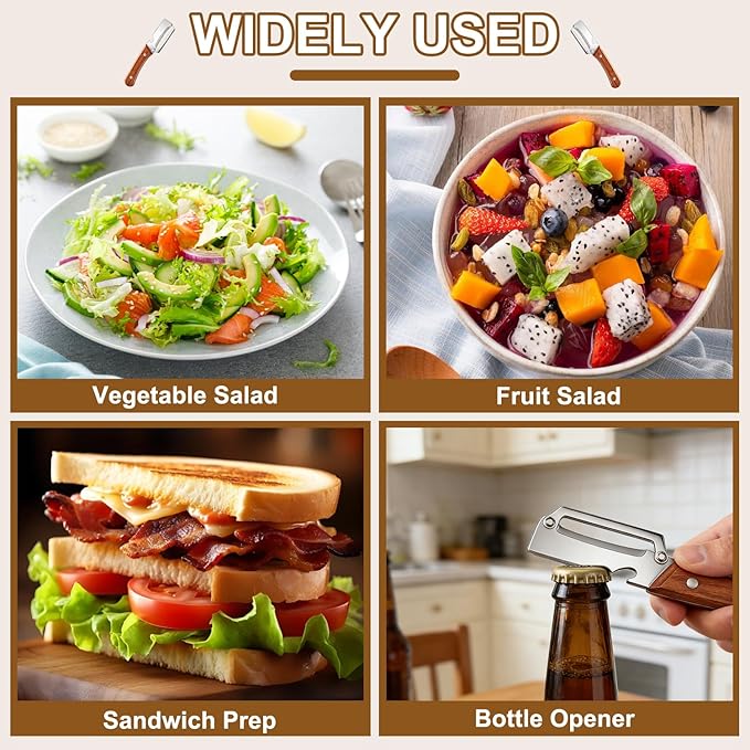 Premium Vegetable Peeler with Wooden Handle and Bottle Opener - Image 6