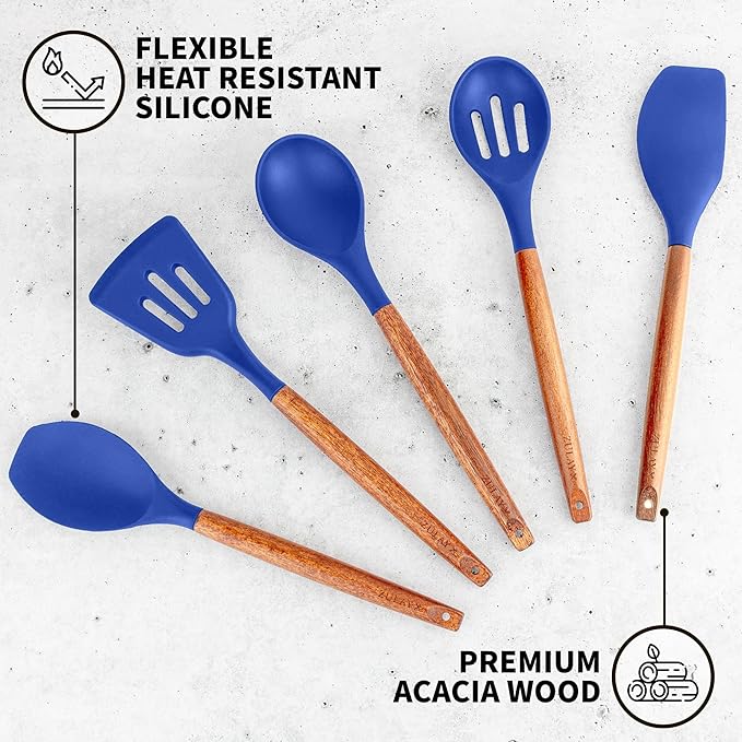 Zulay Kitchen Non-Stick Silicone Cooking Utensils Set - Image 2