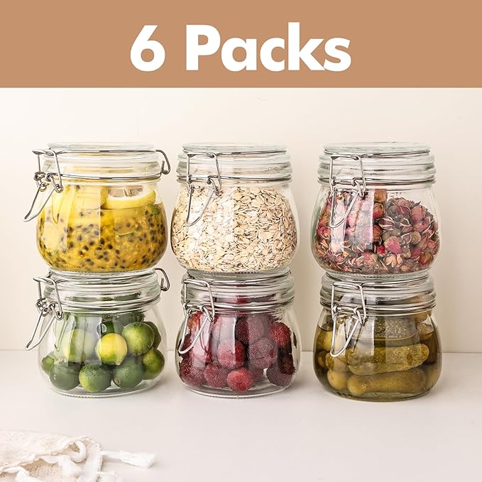 Liuruiyu 16oz - 6 Pack Round Glass Jars - Image 4