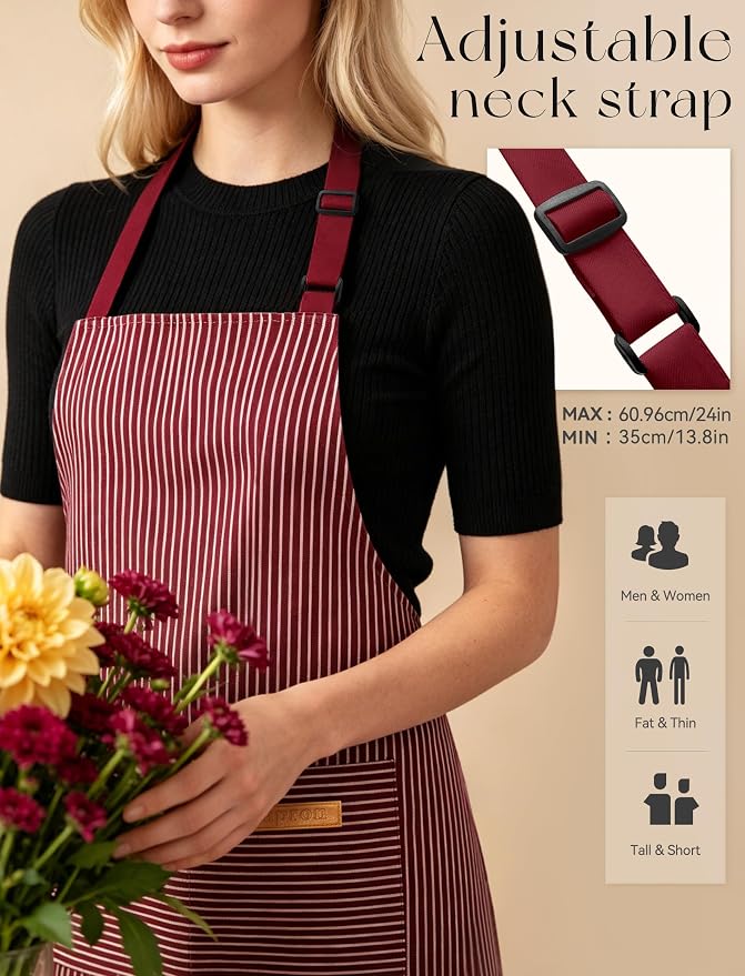 2 Pack Kitchen Cooking Aprons, Soft Aprons - Image 5