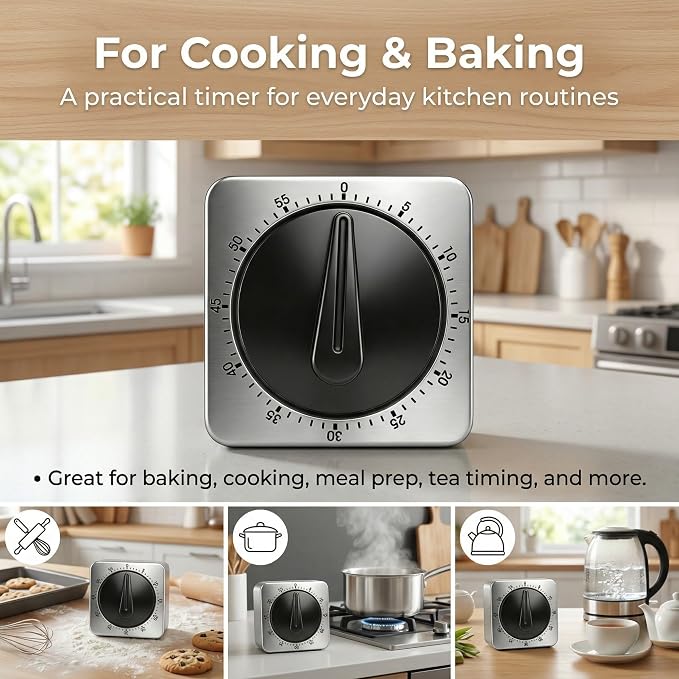 Searon Kitchen Timers for Cooking, Mechanical Wind Up Timer - Image 7