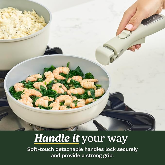 Cuisinart 13-Pc ClickSmart Nonstick Detachable Handle Ceramic Cookware - Image 6