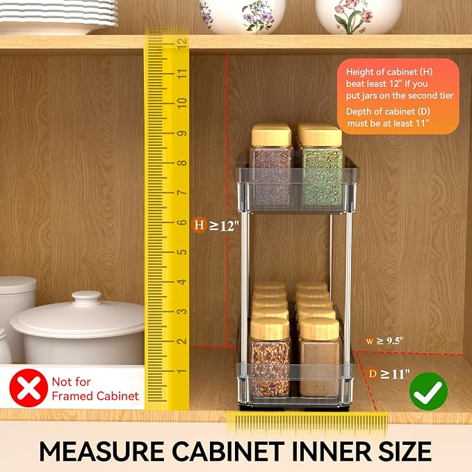 DABIGE 2 Pack Pull Out Spice Rack Organizer - Image 5
