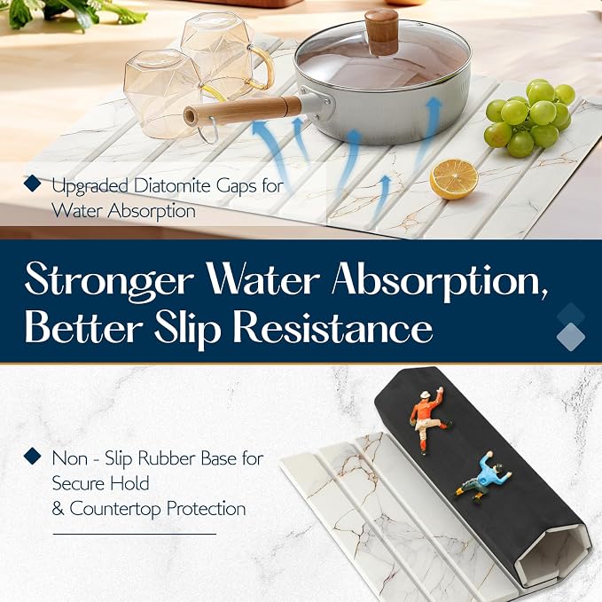 KEYCHAD Large Stone Drying Mat for Kitchen Counter - Image 3