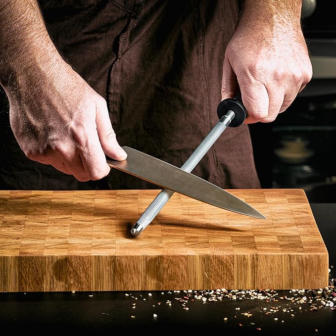 Knife Sharpener Rod, Kitchen Knives Sharpener Carbon Steel Professional Knife - Image 3