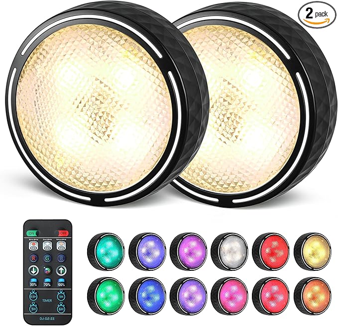 Puck Lights with Remote, Battery Operated LED Under Cabinet Lighting with Timer by Unknown