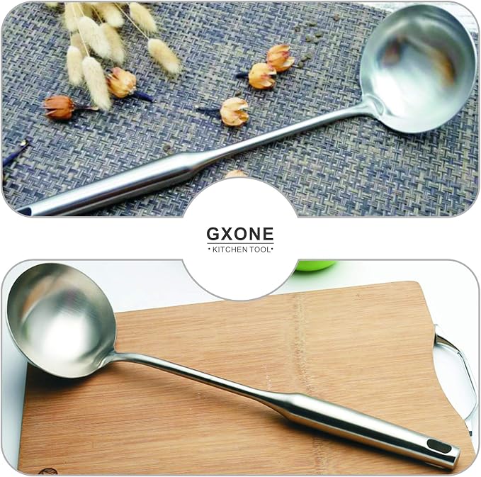 Soup Spoon Ladle, 304 Stainless Steel Cooking Spoon Kitchen Tool - Image 4