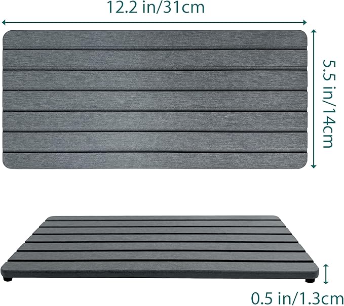 NiuYichee 2 PCS Water Absorbent diatomite Coasters, Stone Drying mat - Image 3