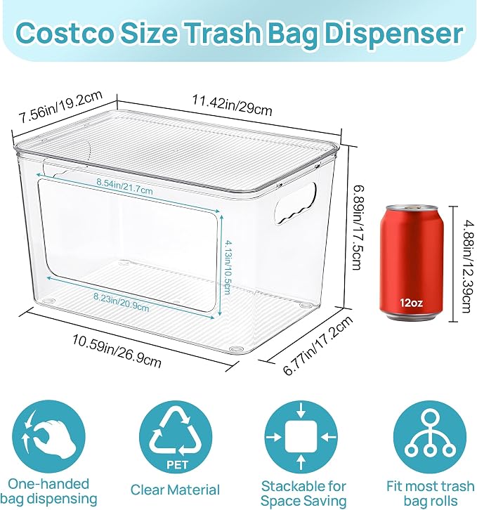 Vtopmart 2 Pack Trash Bag Holder, Stackable Garbage Bag Dispenser - Image 4