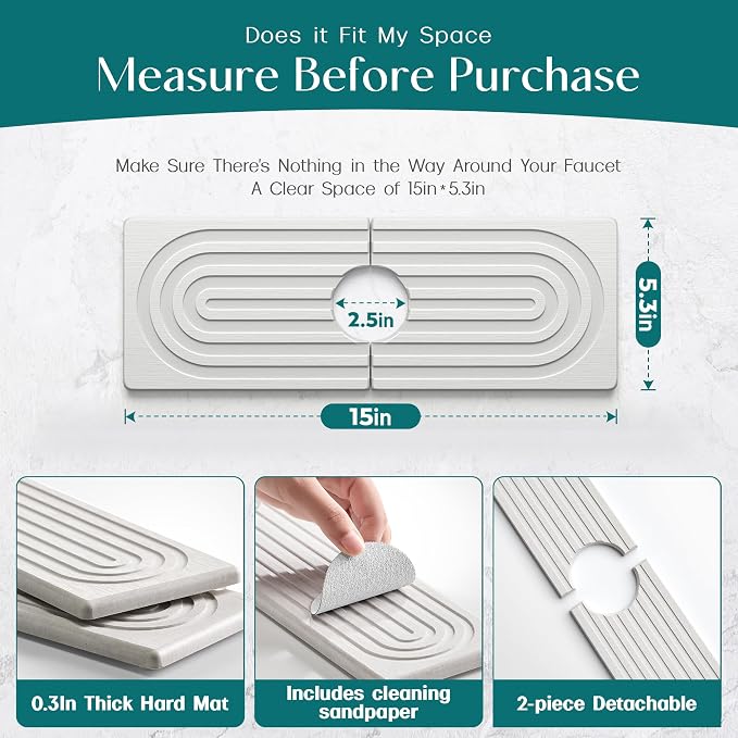 eormoe Faucet Mat for Kitchen Sink - Image 4