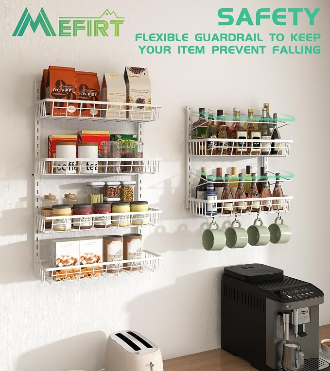 Mefirt Over The Door Pantry Organizer, Wall Mount Spice Rack, Pantry Hanging - Image 4