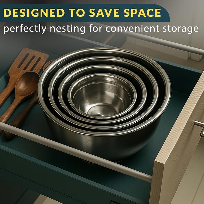 Baker's Signature Stainless Steel Mixing Bowls - Image 7