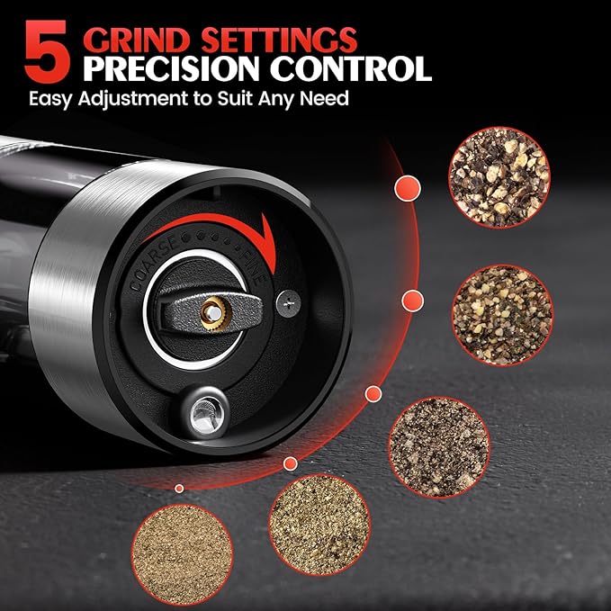 Electric Salt and Pepper Grinder- Automatic Battery Pepper Mill Shakers Kitchen - Image 2
