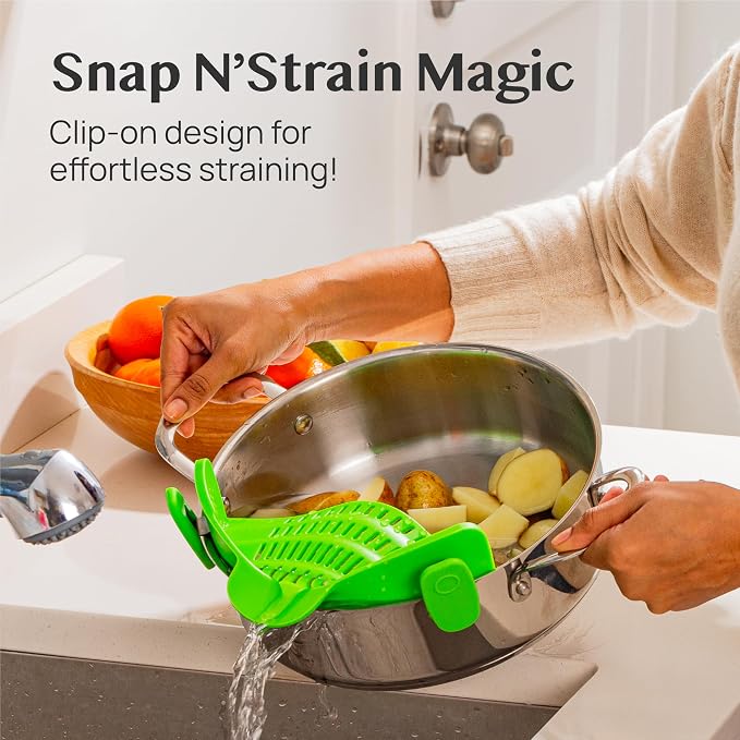 2 Pack Kitchen Gizmo Snap-On Strainer - Image 2