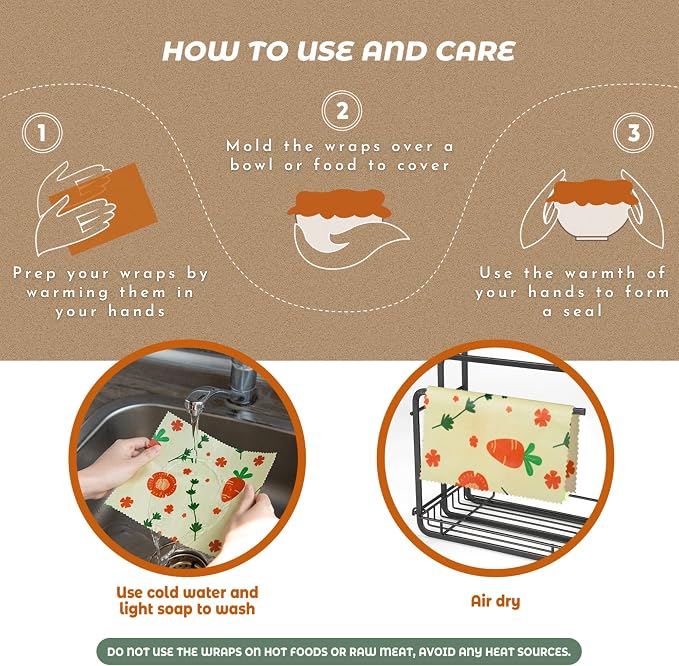Akeeko Reusable Beeswax Food Wraps - Image 6