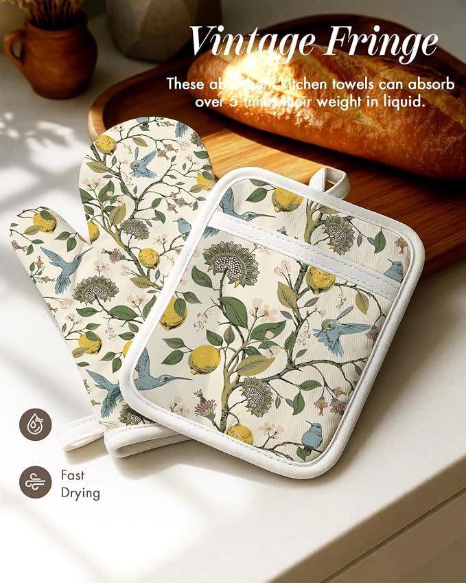 Miss Adola 270 GSM Cotton Kitchen Towels, Oven Mitt and Pot Holder - Image 3