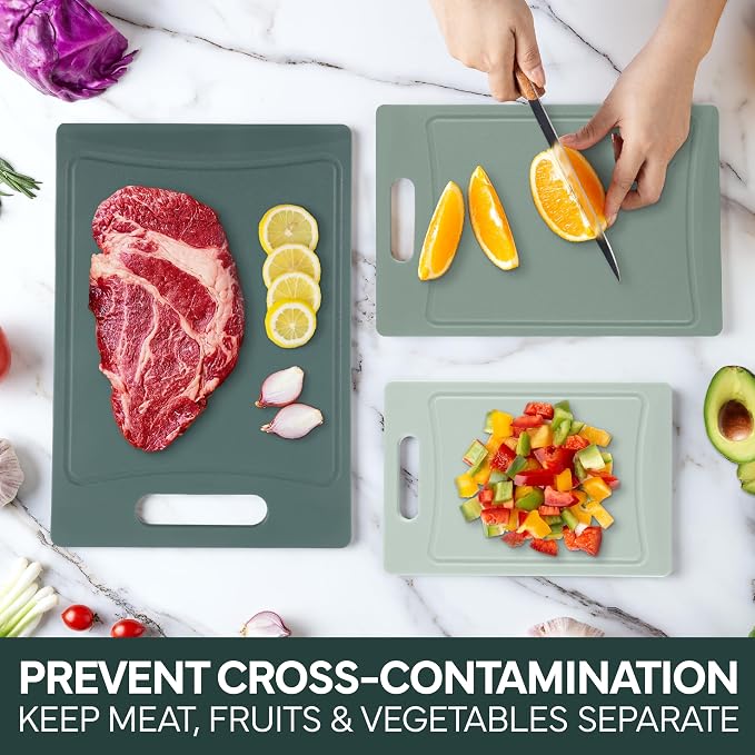 COOK WITH COLOR Non-Slip Cutting Board Set – Kitchen Essentials with Easy Grip - Image 6